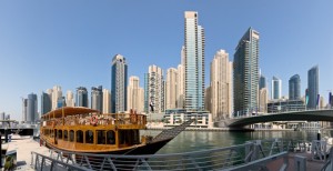 Copy of Dubai Marina port with skyscrapers
